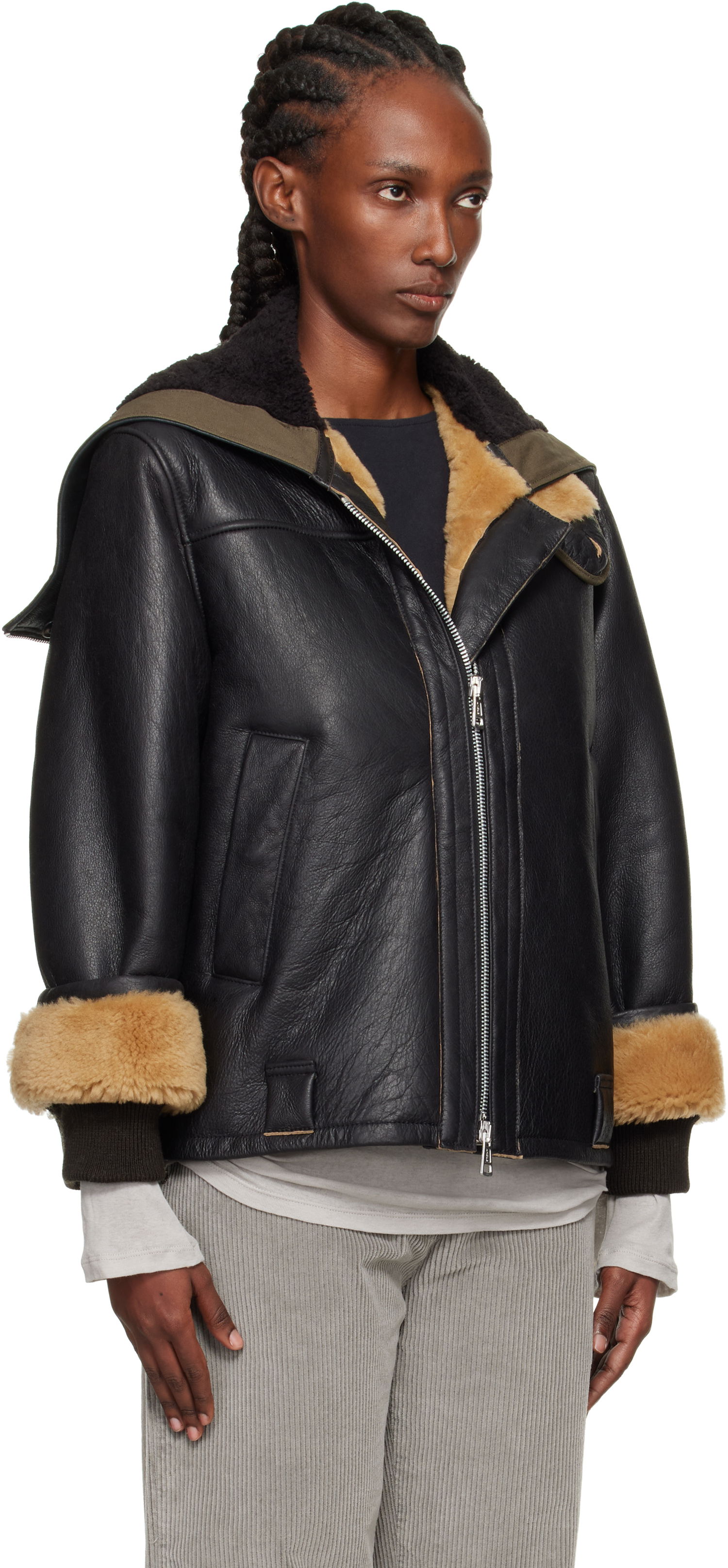 Takki OUR LEGACY Our Legacy Blizzard Shearling Leather Jacket Musta | W4259BN, 1