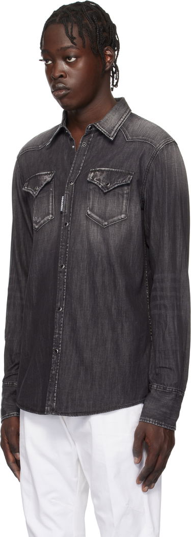 Paita DSQUARED2 Dsquared2 Classic Western Denim Shirt Harmaa | S74DM0848_S30826, 3