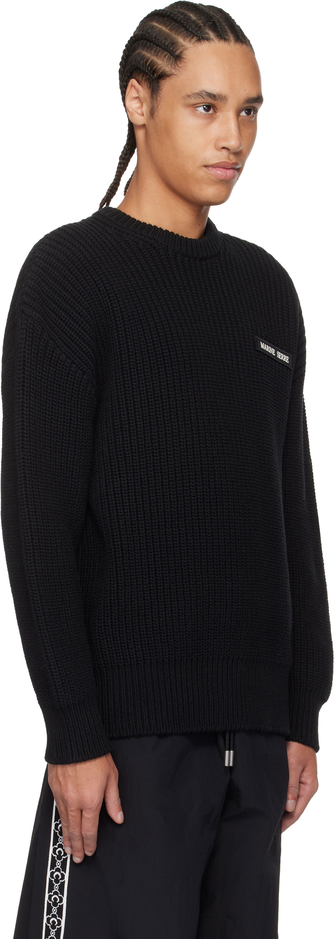 Villapaita Marine Serre Marine Serre Knit Crewneck Sweater Musta | UTK003A CKNI0529, 1