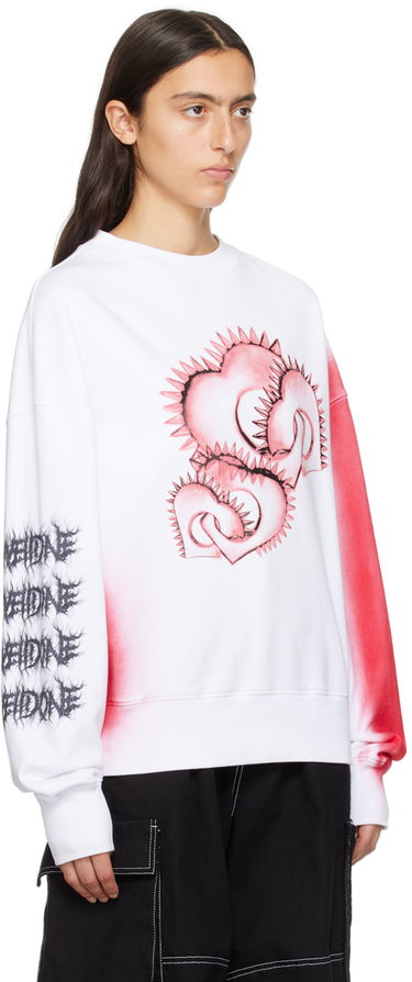 Villapaita We11done Printed Sweatshirt Valkoinen | WD-TS3-23-710-U-WH, 1