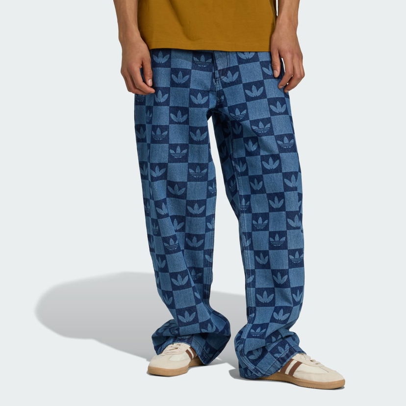 Jeans adidas Performance Allover Print Monogram Straight-Leg Jeans Sininen | JY2993