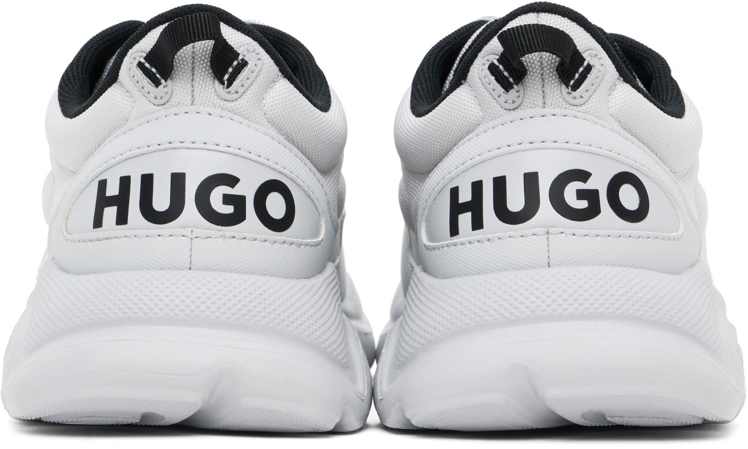 Vaatteet BOSS Hugo Gray Faux-Leather Sneakers Valkoinen | 50536960, 1