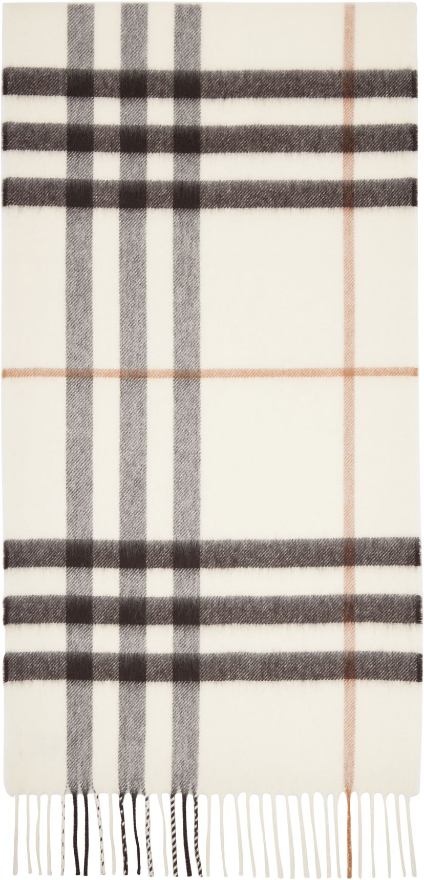 Huivi Burberry Burberry Check Cashmere Scarf Valkoinen | 8112634