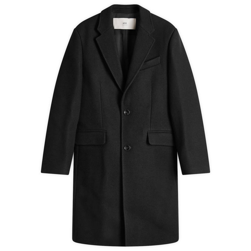 Takit AMI Two Button Overcoat Black Musta | HCO010-WV0049-001