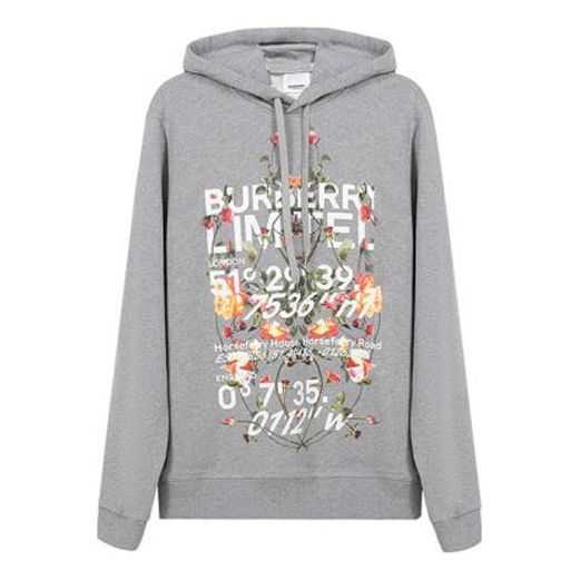 Huppari Burberry Burberry SS21 Floral Print Hoodie Harmaa | 80375421