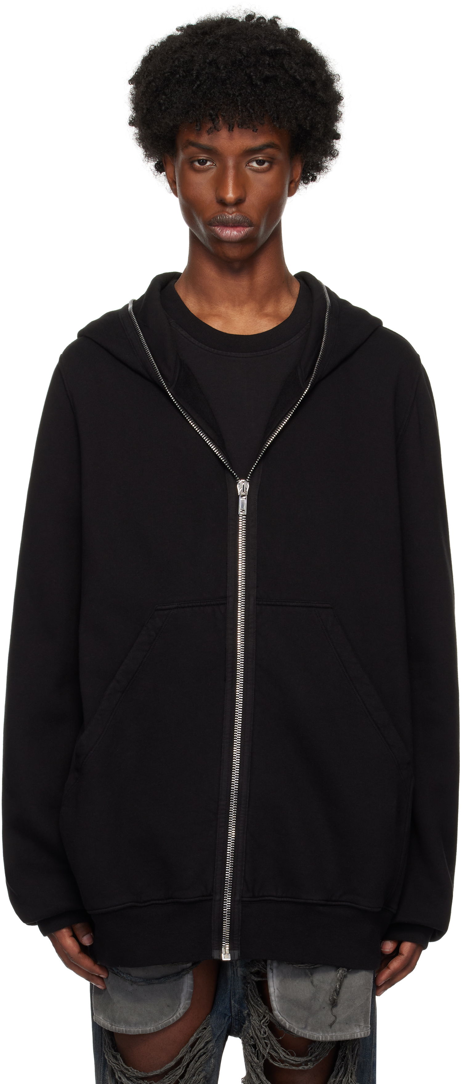 Huppari Rick Owens Jumbo Gimp Hoodie Musta | DU02D2283 F, 0