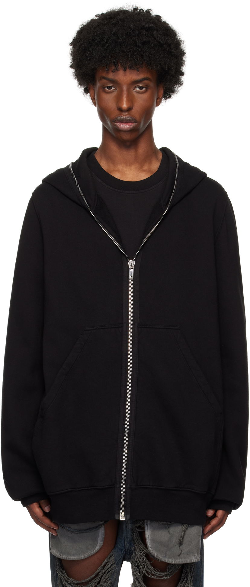 Huppari Rick Owens Jumbo Gimp Hoodie Musta | DU02D2283 F