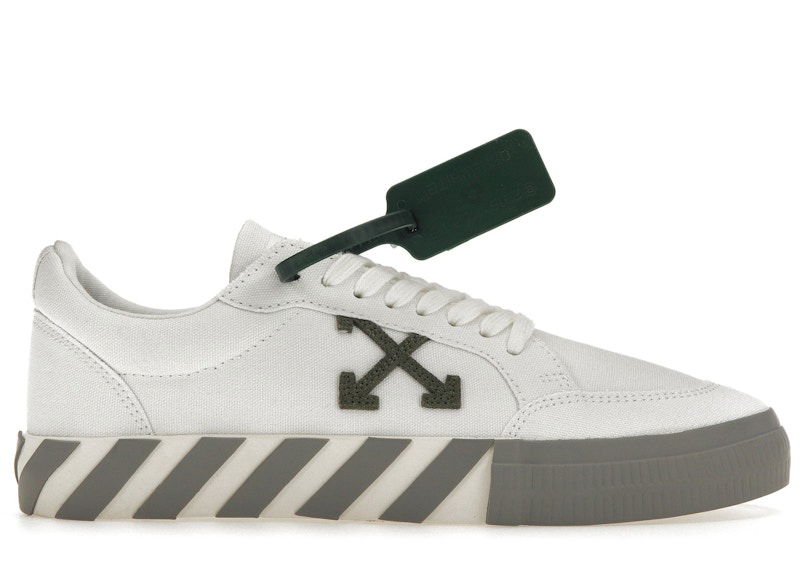 Tennarit ja kengät Off-White Vulc Low Canvas White Khaki Grey (FW22) Valkoinen | OMIA085F22FAB0010156