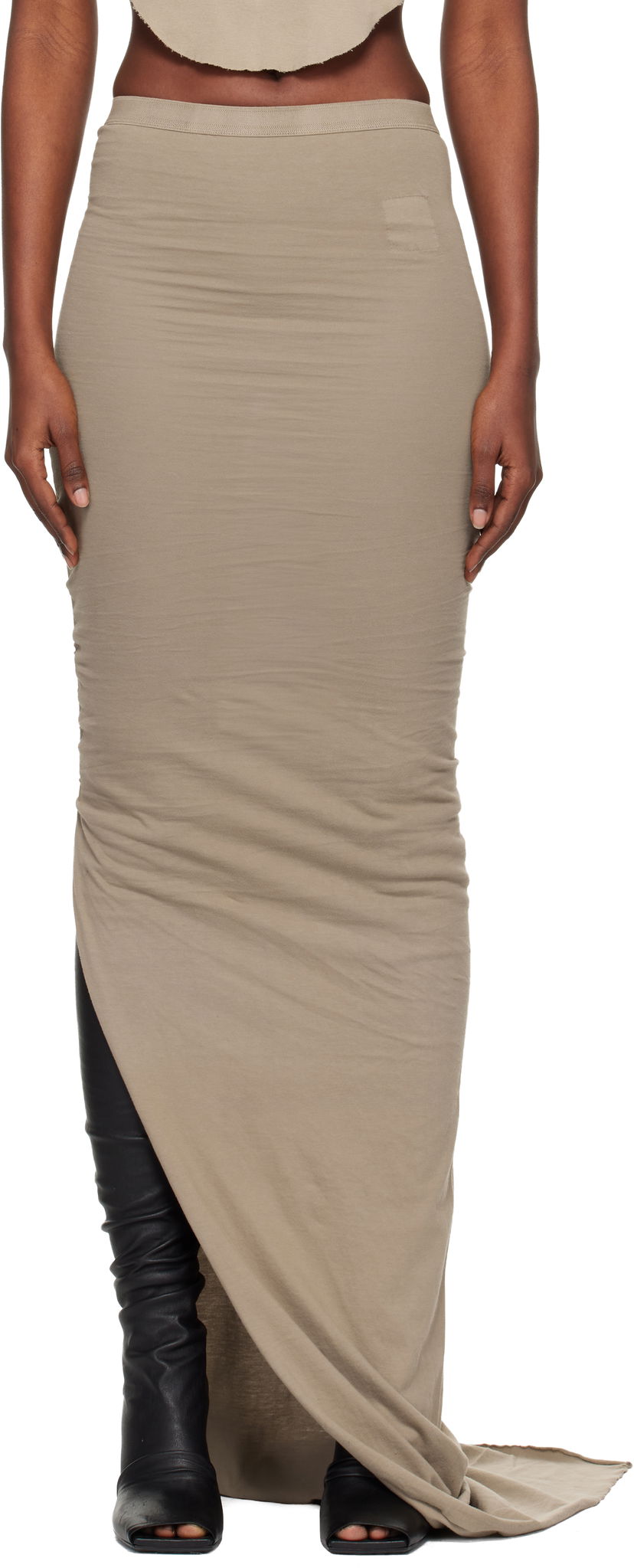 Hame Rick Owens Rick Owens DRKSHDW Concordians Soft Edfu Maxi Skirt Beige | DS02E7337 RN