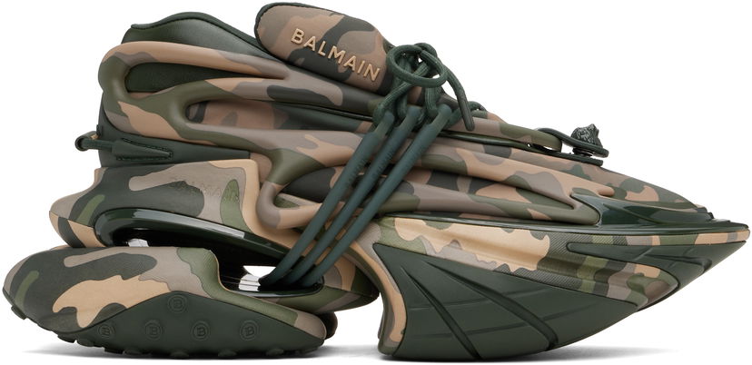 Tennarit ja kengät Balmain Balmain Unicorn Low Camouflage-Print Vihreä | EM1VJ309KCKN