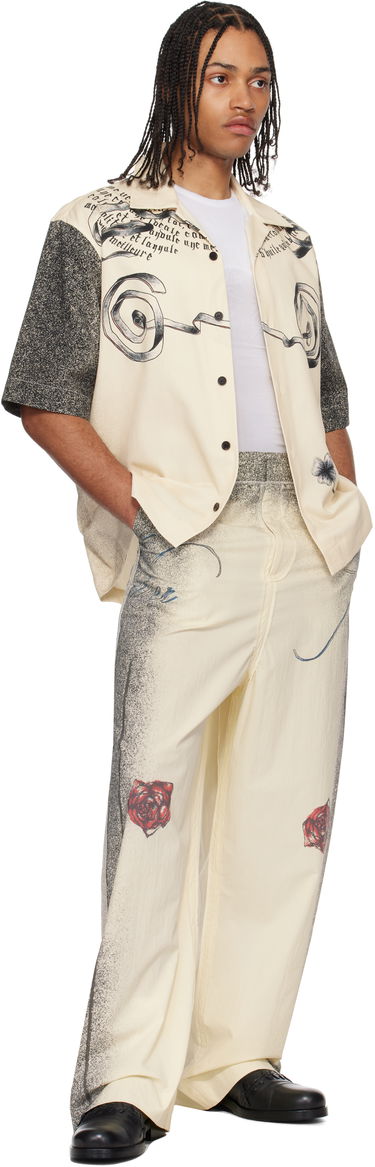 Paita Jean Paul Gaultier Jean Paul Gaultier 'The Multi-Tattoo' Print Bowling Shirt Beige | 25/34-U-CH098-D504-030030, 4