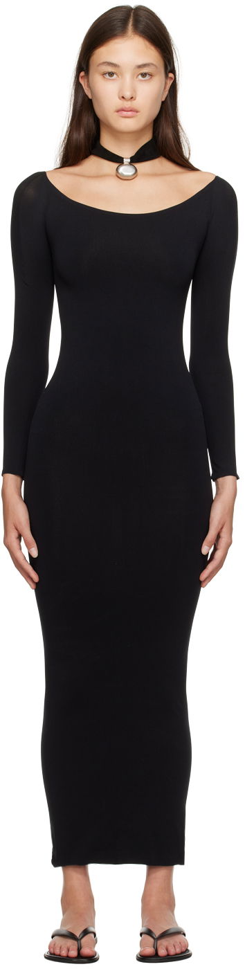 Mekko The Row Maxi Dress With Open Back Musta | 7233-Y622