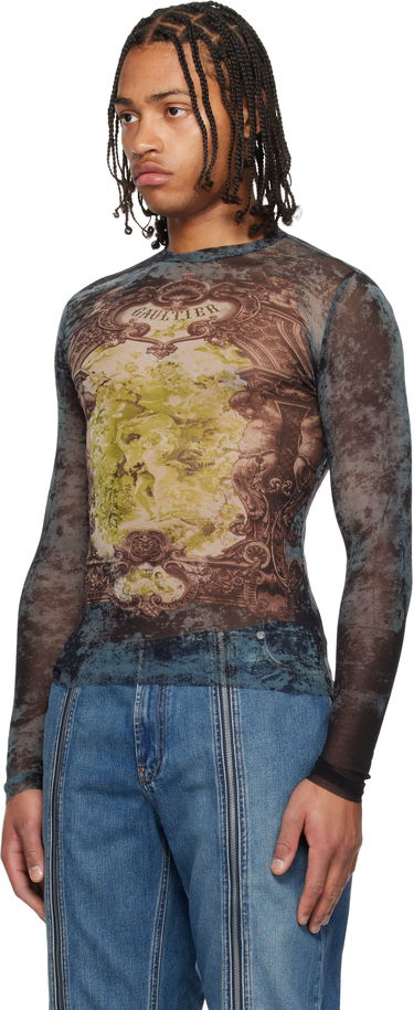 T-paitoja ja toppeja Jean Paul Gaultier The Blue Médaillon Printed Long Sleeve Mesh Top Monivärinen | 25/04-W-TO305-M006P-005740, 3