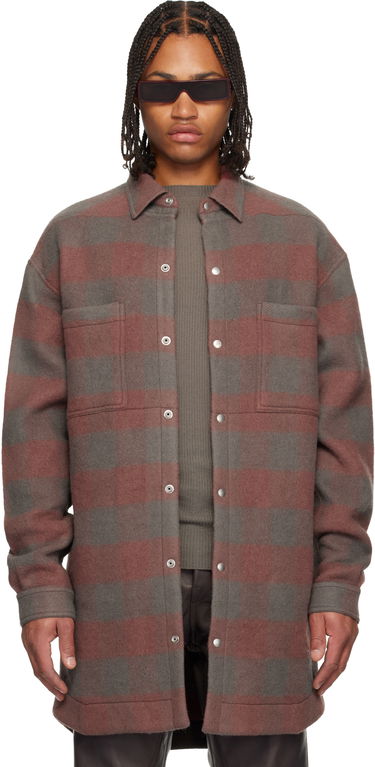 Paita Rick Owens Concordians Oversized Plaid Flannel Overshirt with Chest Pockets Monivärinen | RU02E1739 WJP, 0