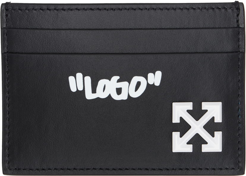 Lompakko Off-White Off-White Jitney Quote Leather Card Holder Musta | OMND09FC99LEA0011001
