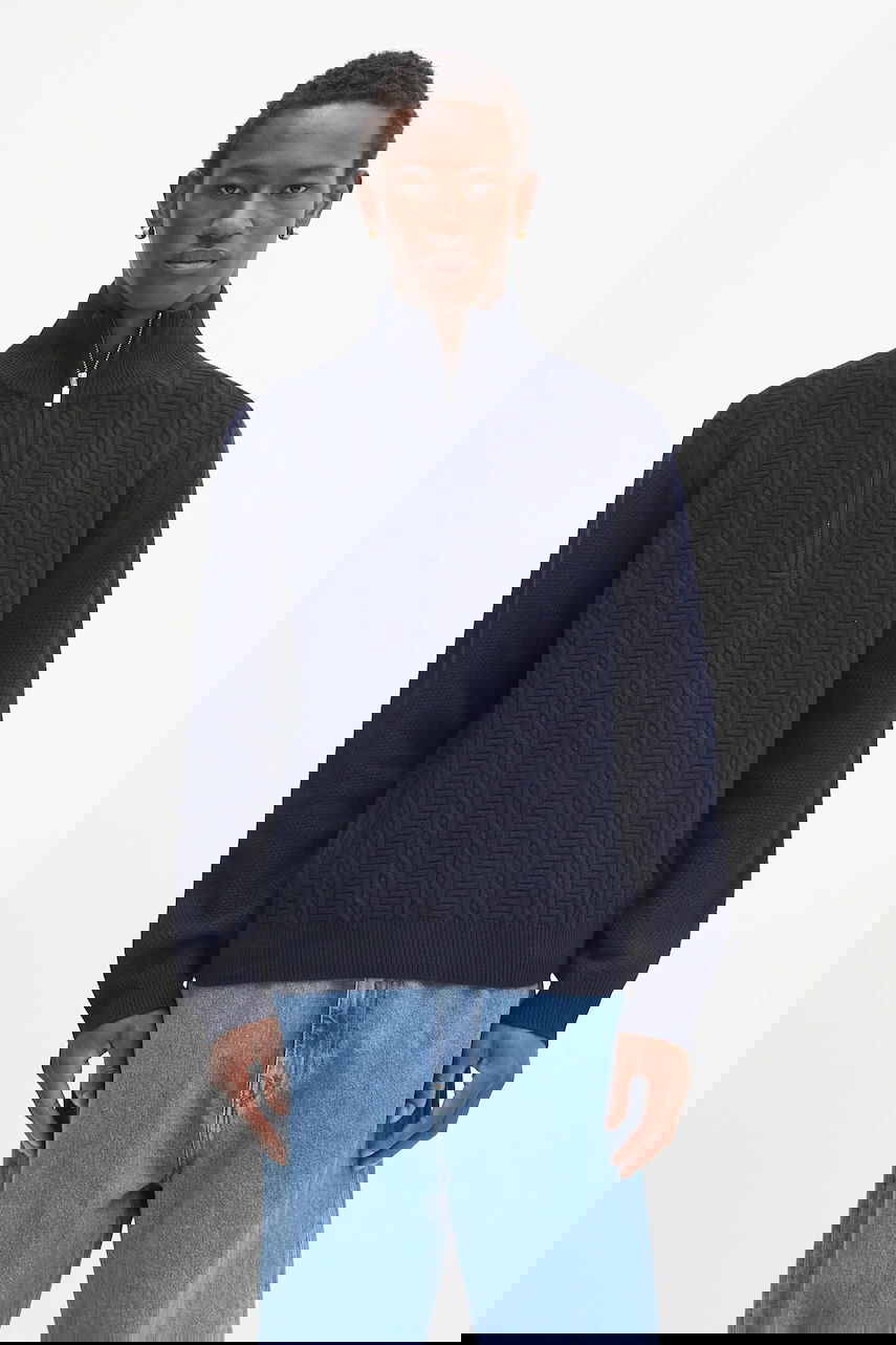 Villapaita A.P.C. A.P.C. Pull Theo Half Zip Sweater Tummansininen | WVBCZ.H23416, 0