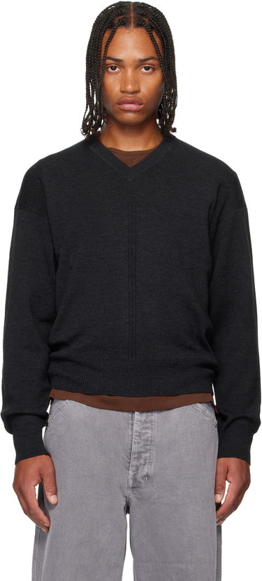 Villapaita LEMAIRE LEMAIRE V-Neck Sweater Musta | TO1430 LK087, 0