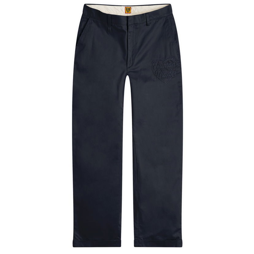 Cargo housut Human Made Chino Pants With Logo Embroidery Tummansininen | HM28PT013-NY
