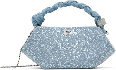 Käsilaukku GANNI GANNI Mini Bou Bag with Rhinestones and Knotted Handle Sininen | A6655, 0