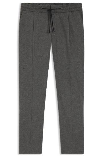 Housut BOSS Slim-Fit Melange Stretch Flannel Trousers Harmaa | 50547312