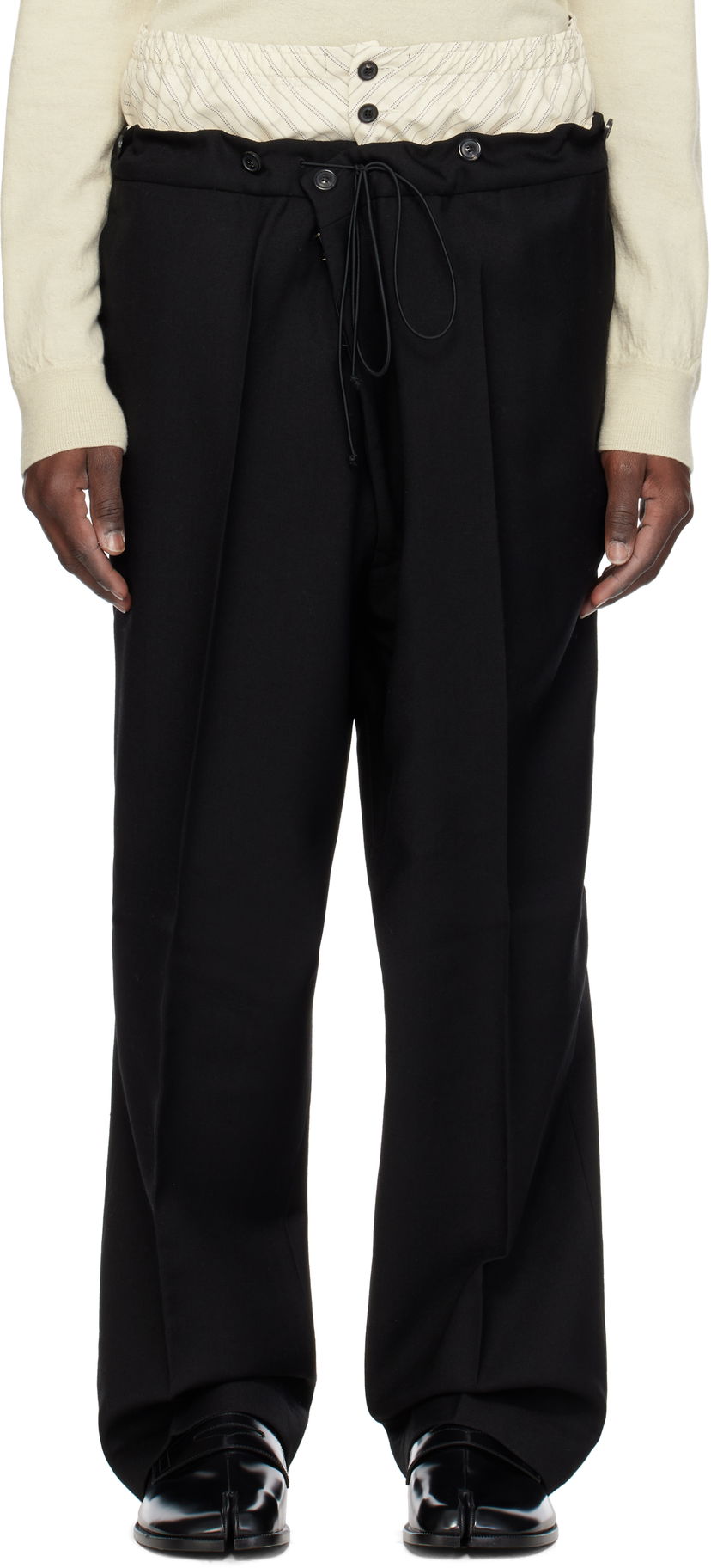 Housut Maison Margiela Maison Margiela Layered Trousers Musta | S50KA0658 M35415