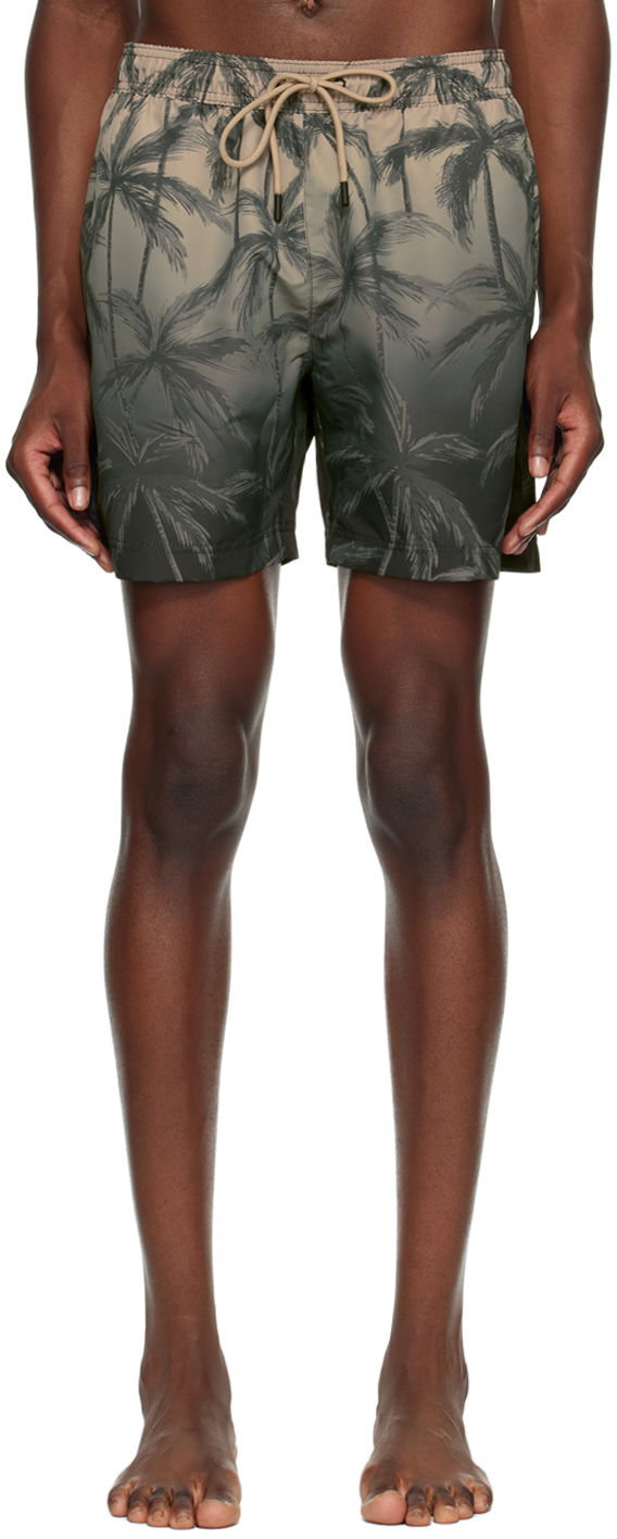 Shortsit BOSS Khaki Printed Swim Shorts Harmaa | 50520506