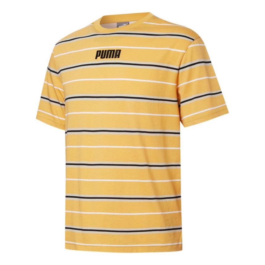 T-paita Puma Modern Basics Advanced Striped Short Sleeve T-Shirt Keltainen | 847668-37, 0