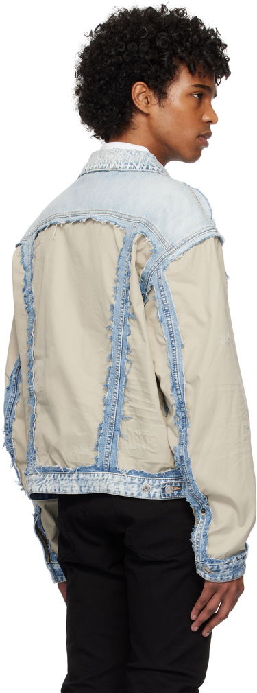 Takki DSQUARED2 Dsquared2 Super Ripped Mixed Denim Jacket Sininen | S74AM1547_S30309, 2