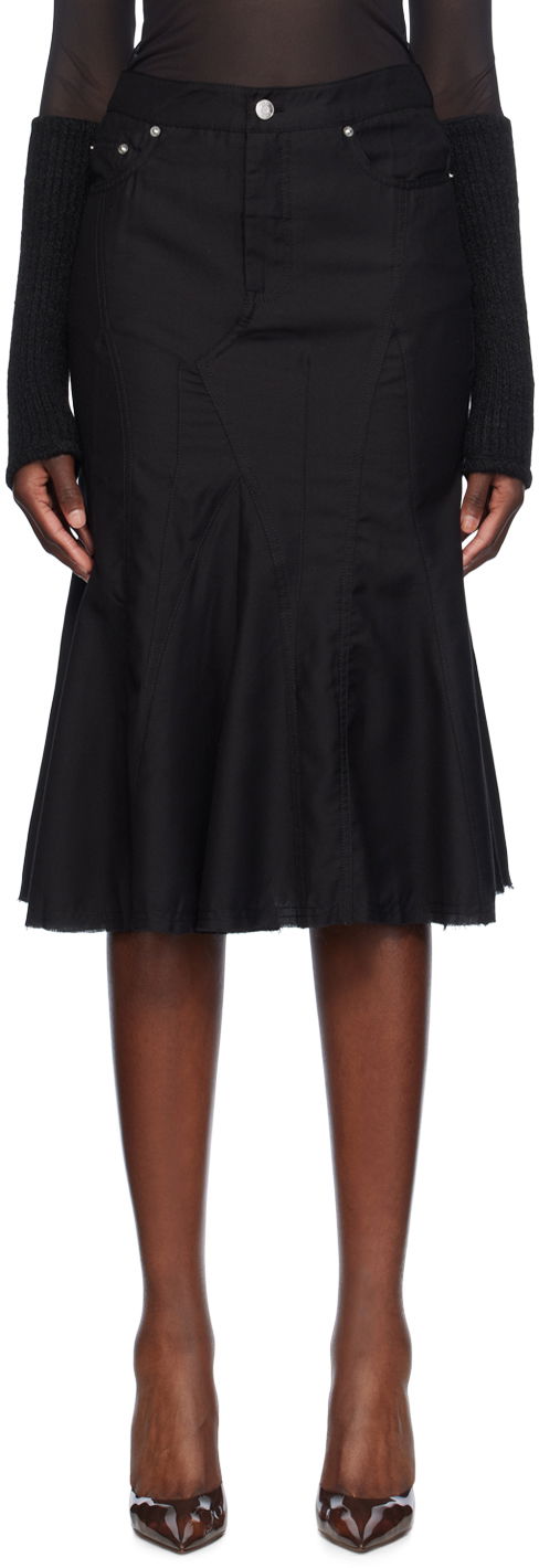 Hame Miaou Miaou Gaudi Midi Skirt Musta | 4004TWBLK