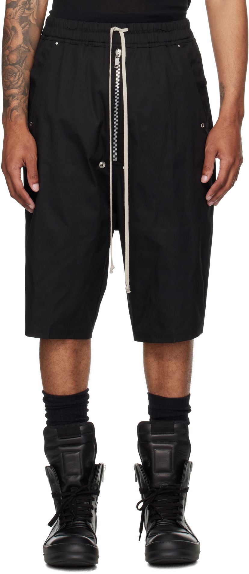 Shortsit Rick Owens Rick Owens Bela Pods Shorts Musta | RU02E1349 TE