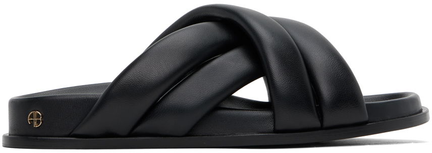 Tennarit ja kengät Anine Bing Lizzie Padded Leather Slides Musta | A-14-4028-007, 0