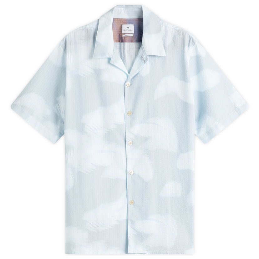 Paita Paul Smith Paul Smith Feather Print Vacation Shirt, Size Large Sininen | M2R-695U-P22311-40
