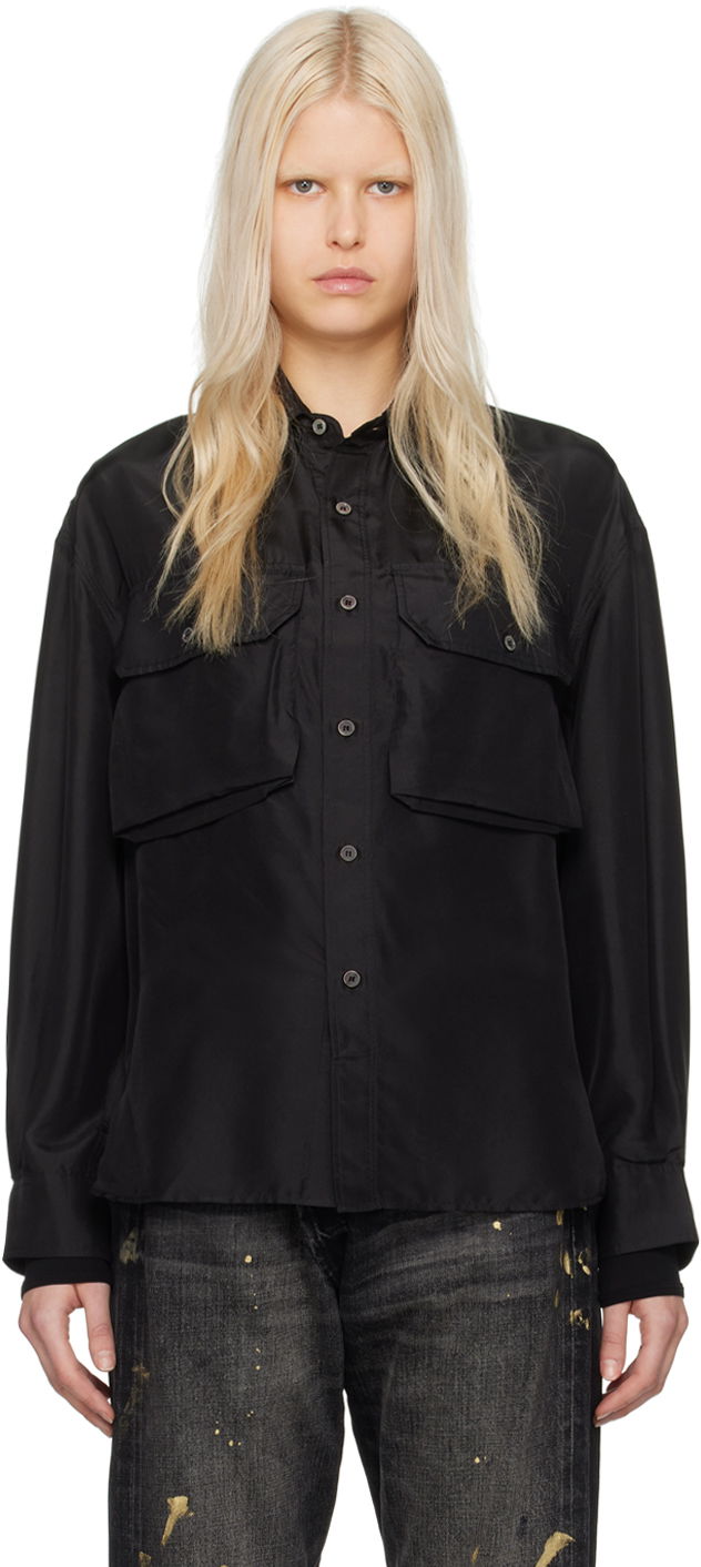 Paita R13 R13 Oversized Pocket Shirt Musta | R13WR256-R314B
