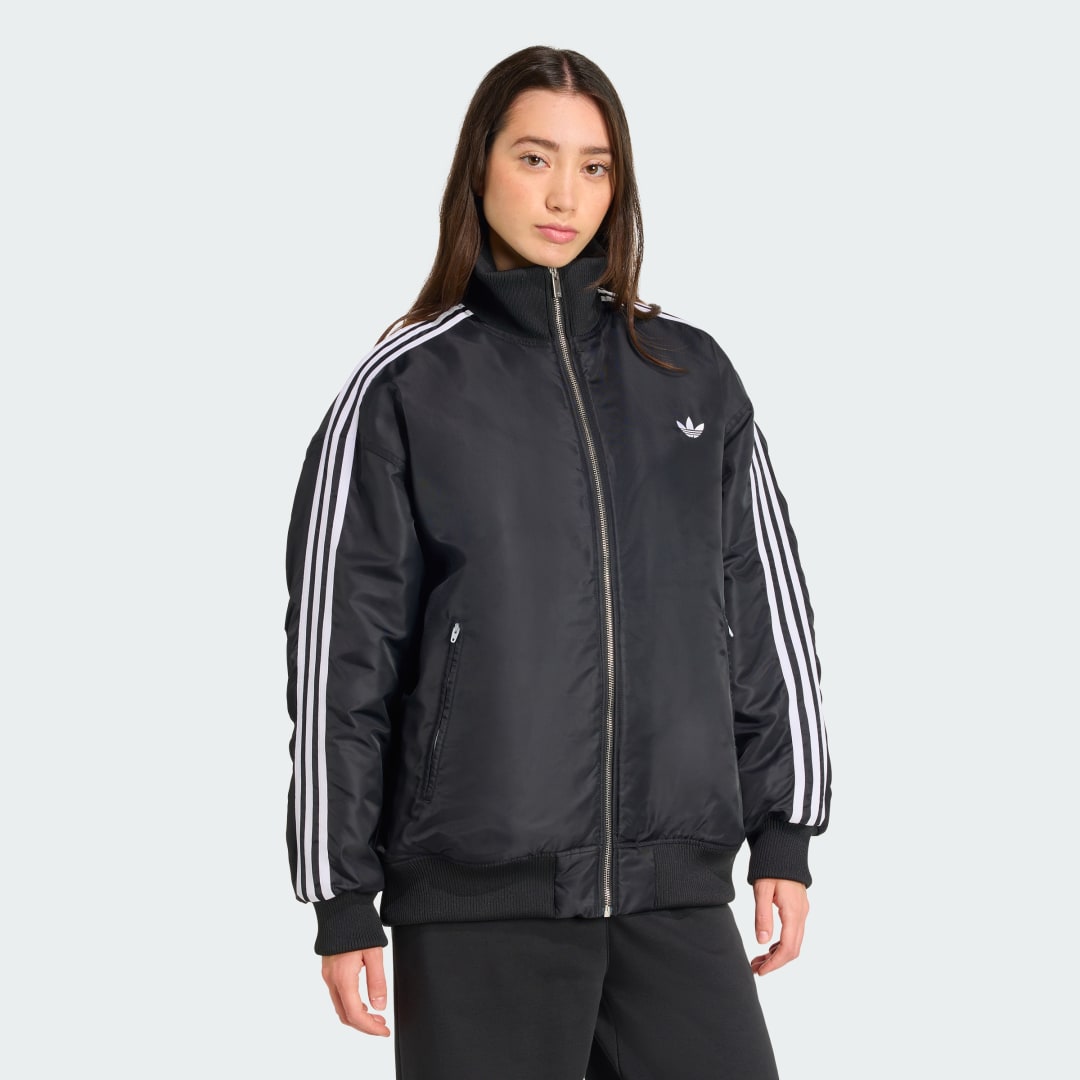 Bomber-takki adidas Performance Firebird Oversized Bomber Jacket Musta | JX2991, 0