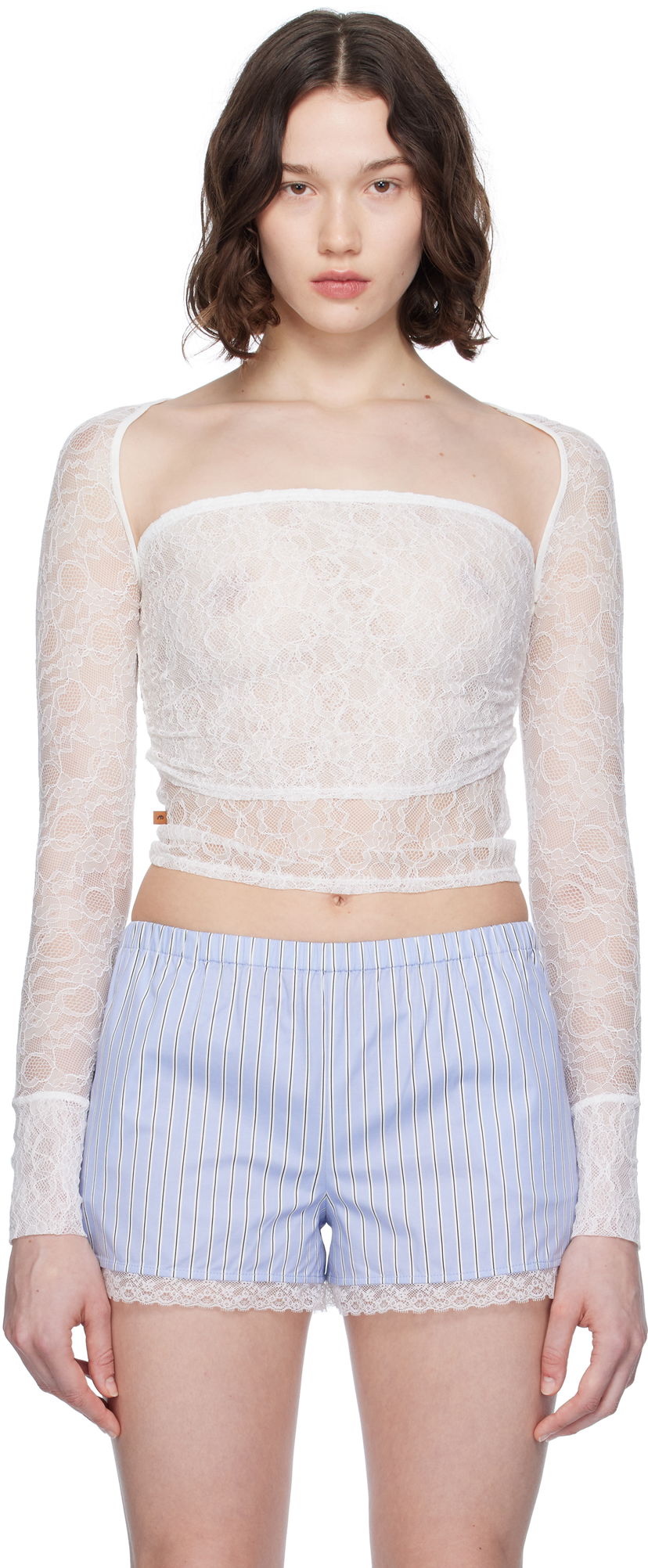 Crop top Miaou Miaou Iris Lace Top Valkoinen | 7112SLCDOV