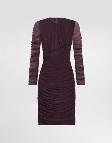 Mekko Dolce & Gabbana Short Tulle Dress With Draping Violetti | F6TKTTFLRDAF0257, 0