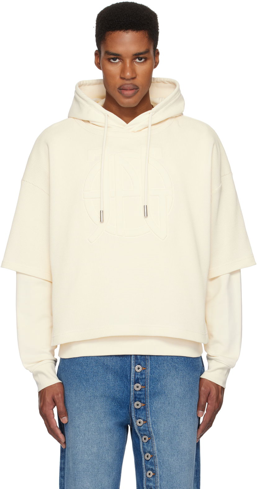 Huppari Jean Paul Gaultier Jean Paul Gaultier Oversized JPG Hoodie Beige | 25/33-F-SW050E-J076-03