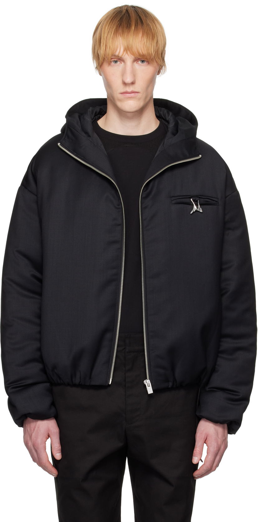 Takki HELIOT EMIL Haptic Tailored Hooded Jacket Musta | SS25_M_02_153_BLK01