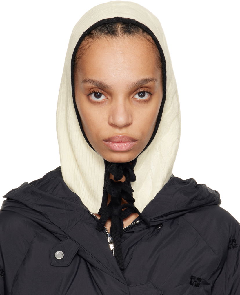 Villapaita GANNI Ganni Cashmere Mix Hooded Balaclava Beige | A6484