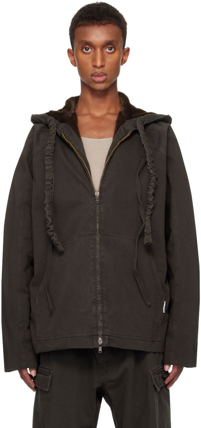 Takki Ottolinger Ottolinger Furry Reversible Denim Jacket Ruskea | 1090601521