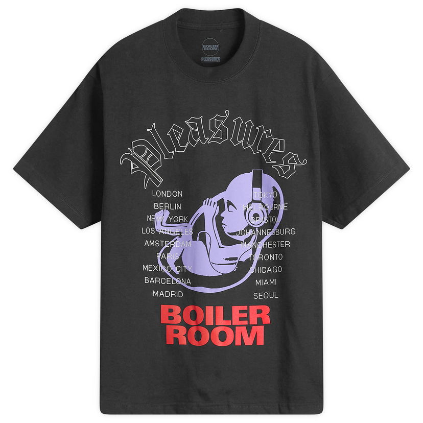 T-paita Pleasures Pleasures x Boiler Room Headphone T-Shirt Musta | P25F009-BLK