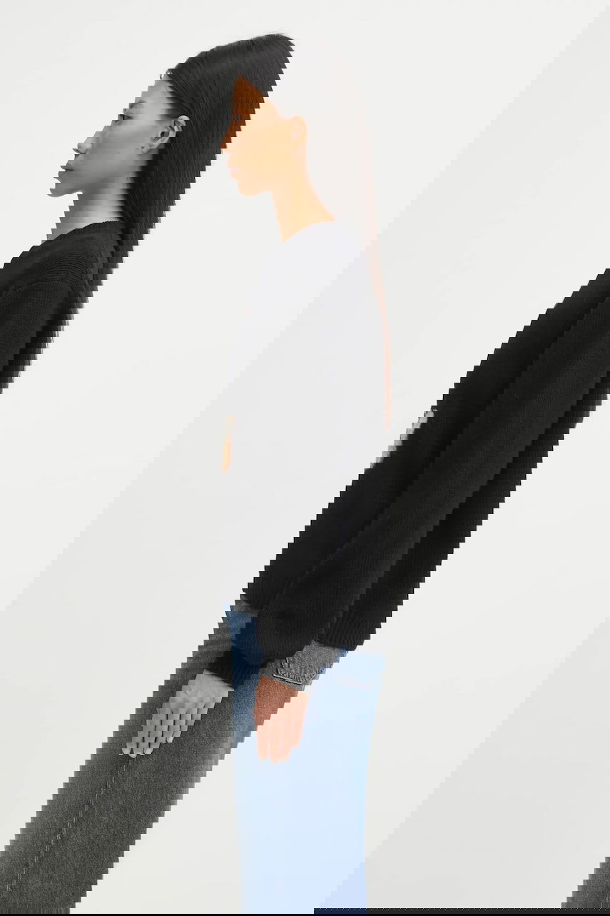 Villapaita MAISON KITSUNÉ Dressed Fox Intarsia Wool Sweater Musta | PW00812KH0002, 1