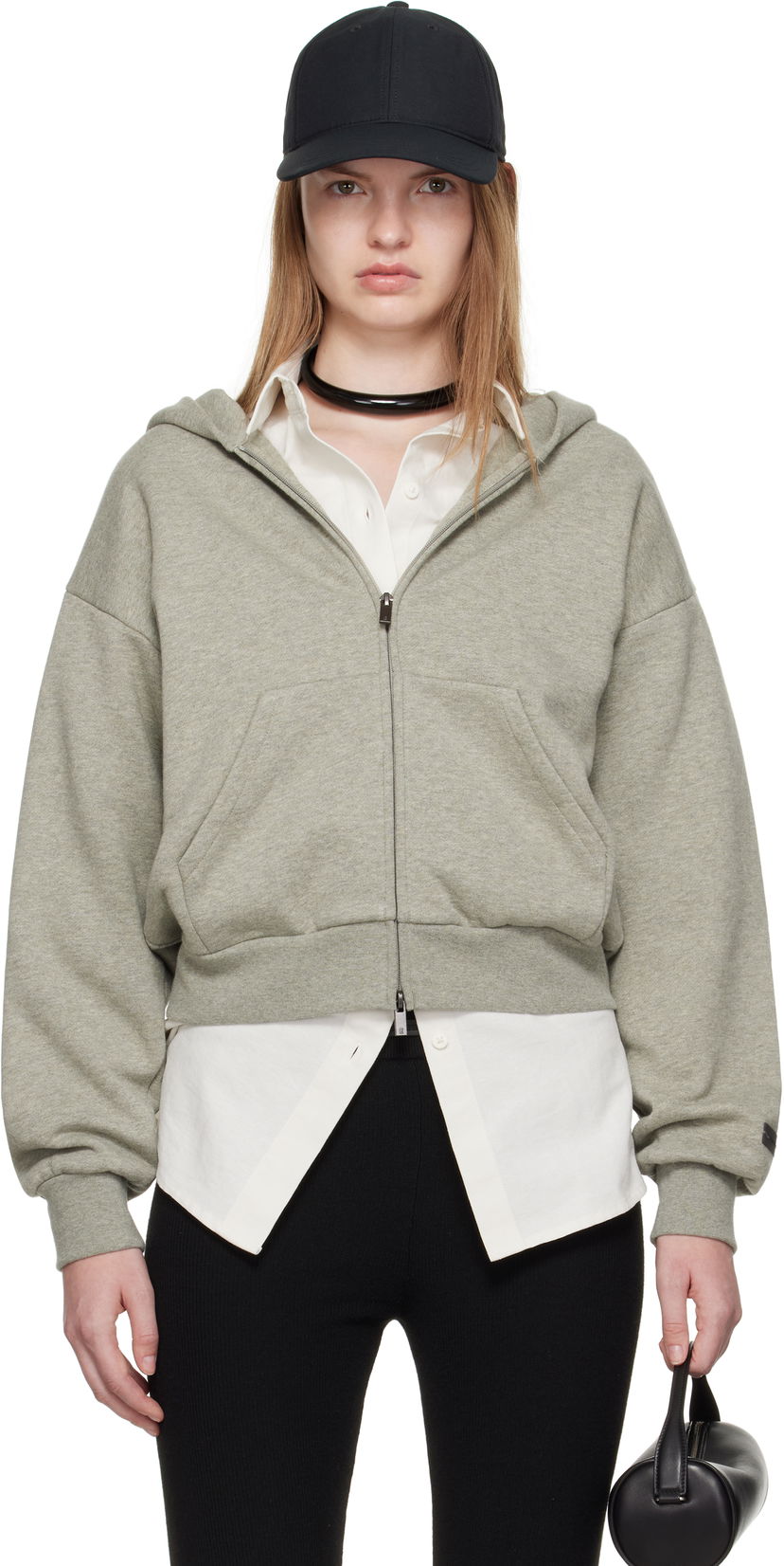 Huppari Fear of God ESSENTIALS Classic Fit Zip-Up Hoodie Harmaa | 192SP255095FW