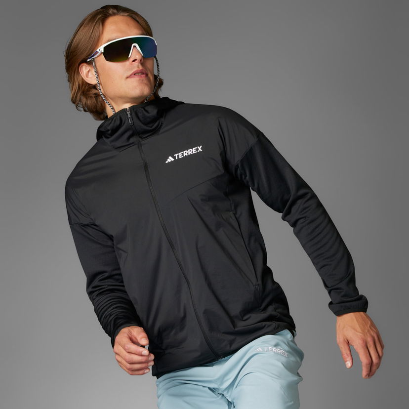 Huppari adidas Performance Terrex Xperior Climawarm+ Wind Light Fleece Hooded Jacket Musta | JF1227