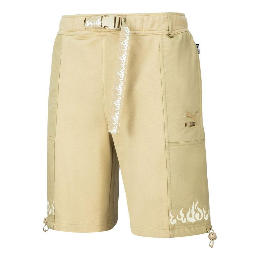 Shortsit Puma Casual Shorts with Branded Tape Beige | 621924-88