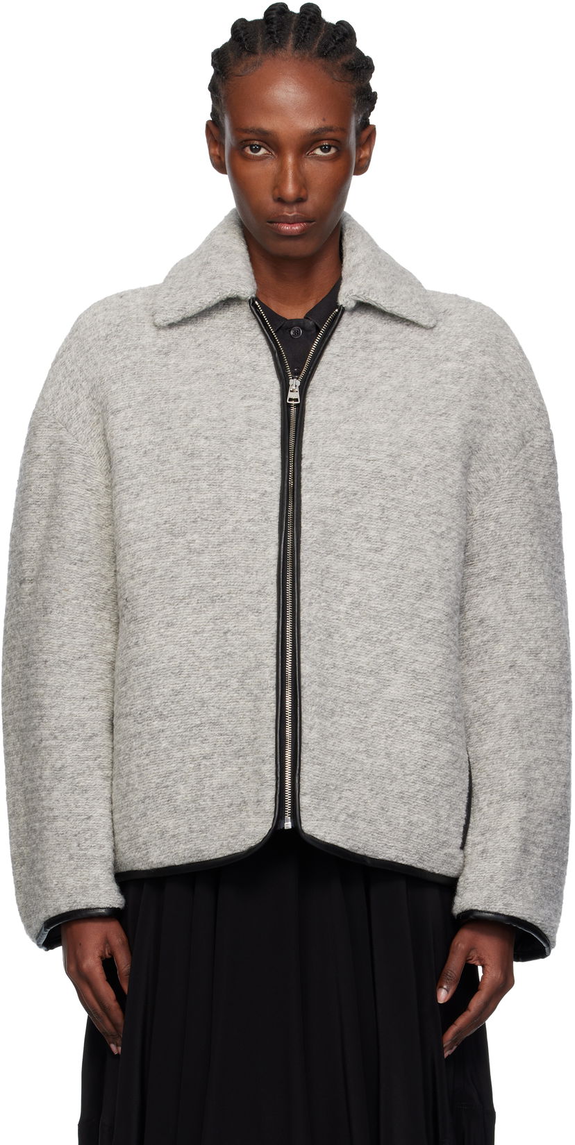 Takki JW Anderson JW Anderson Contrast Trim Casual Jacket Harmaa | JK0412-PG1820
