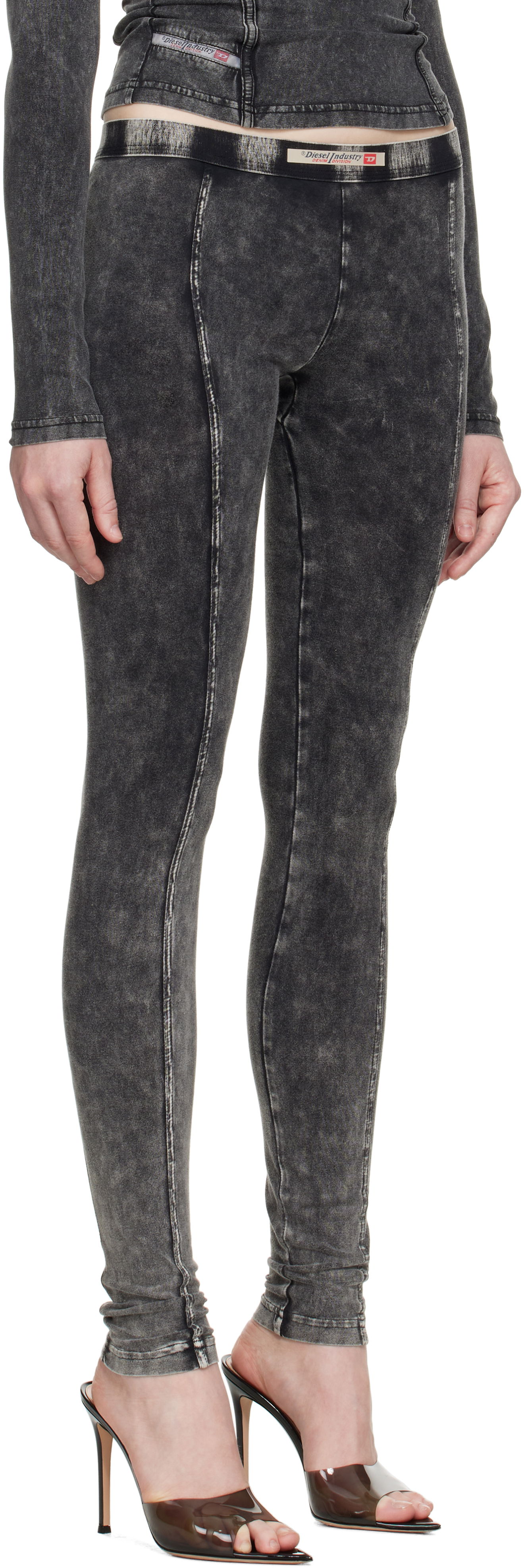Leggingsit Diesel Diesel Athena-Dnm Leggings Harmaa | A17571 0SHAN, 1