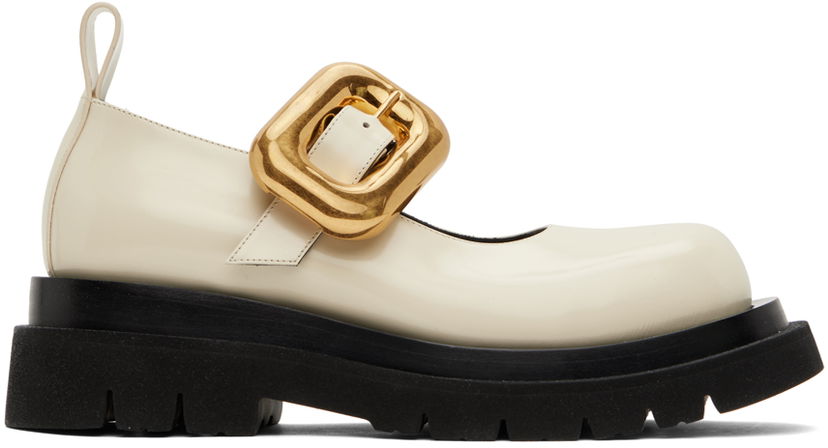 Kengänhoito Bottega Veneta Bottega Veneta Lug Mary-Jane Loafers Valkoinen | 729884 V28R0