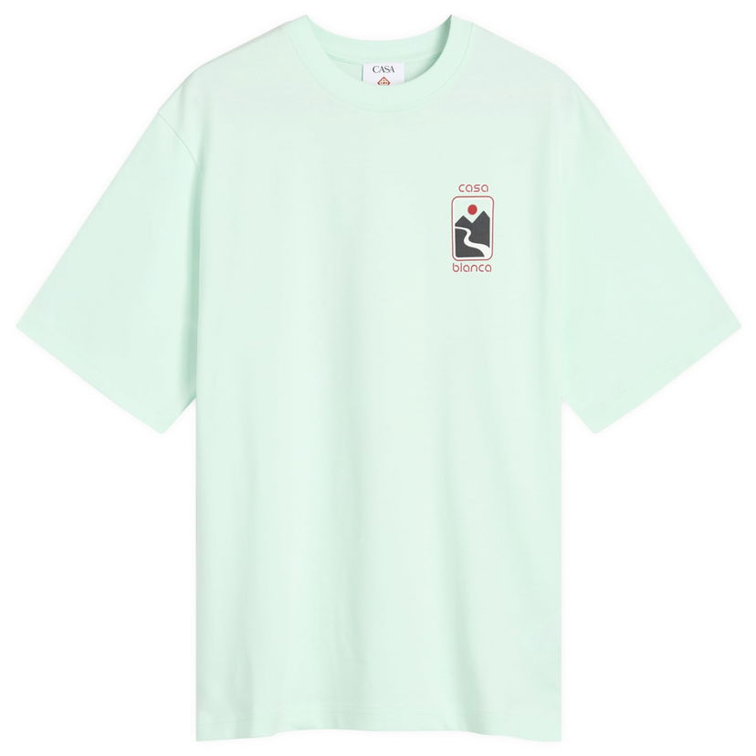 T-paita Casablanca Casablanca Sunset Valley Screen Printed Oversized T-Shirt, Size Large Vihreä | MPF25-JTS-044-03