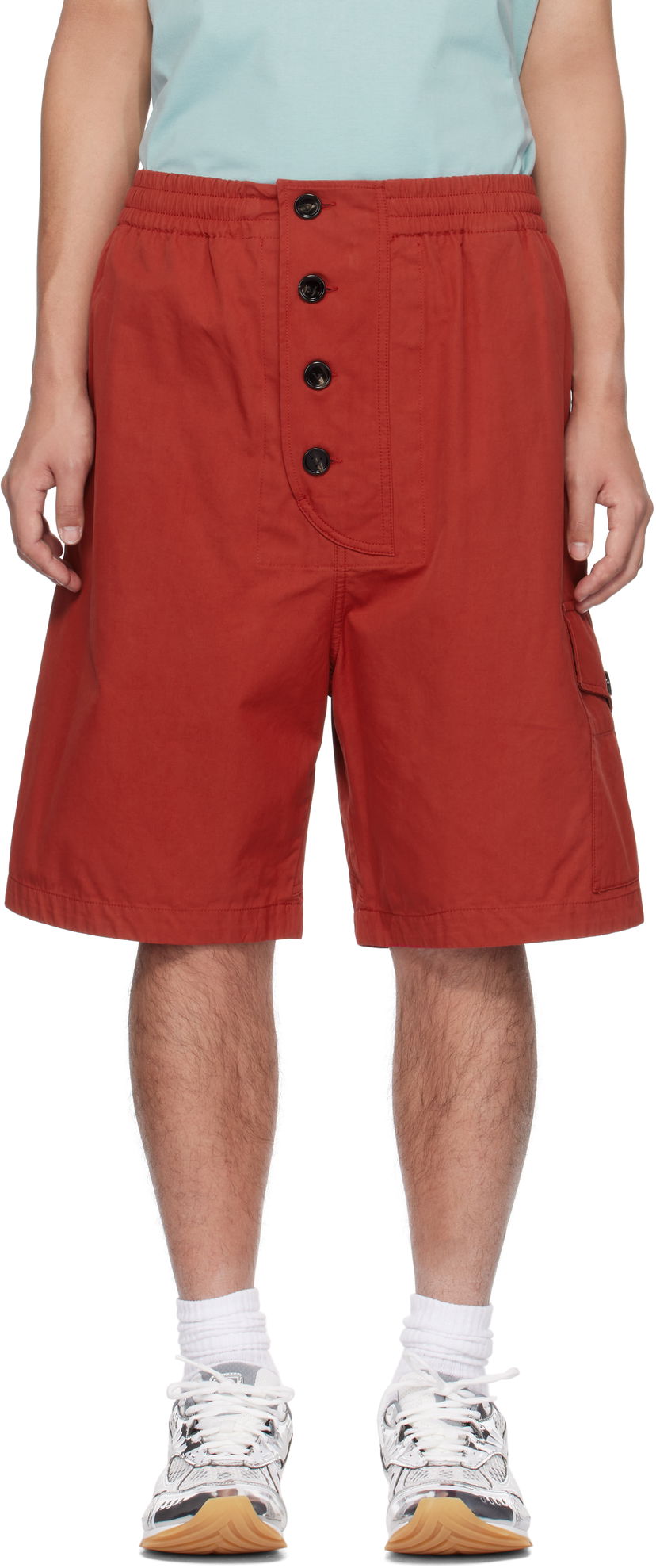 Shortsit Bottega Veneta Bottega Veneta Cotton Twill Shorts Punainen | 811896V4CS06155